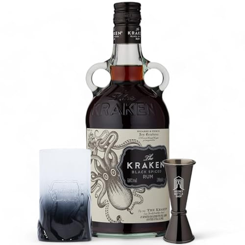 Kraken Black Spiced Rum Gift 70cl – Includes Branded Glass & Jigger