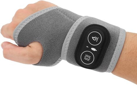 3 Temperature Polsiera Riscaldata, 3 Modalità di Massaggio Fascia Riscaldante per Polso, Cuscinetto Riscaldante per le con Vibrazione Penetra Profondamente Nella Pelle e Nei Muscoli