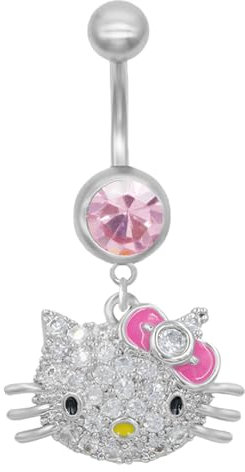 VYIBPDY percing au nombril,kitty piercing nombril argent,10mm Piercing Nombril Titane Nombril Billes Court long Barres Double Gemme Pour Les Femmes Les Filles 10MM (rose)