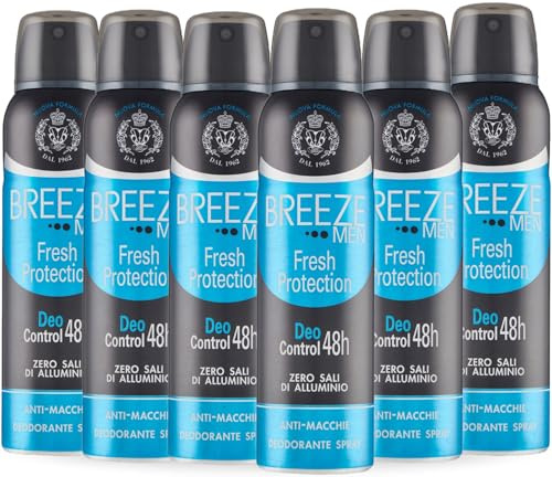 BREEZE | Deodorante Spray Fresh Protection, Breeze Men, 6x150 ml