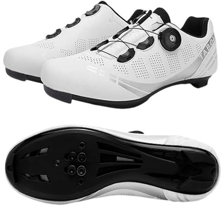 Surwin Fahrradschuhe Herren Damen, Atmungsaktive MTB Schuhe Herren Rennradschuh rutschfest Fahrradschuhe, Kompatible Look SPD/SPD-SL MTB Schuhe Sports & Outdoor Shoes (Weiß,45)