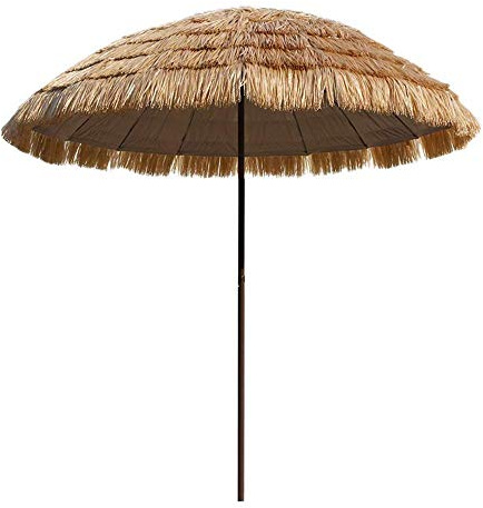 QUSYZD Parasol de terrasse en Paille synthétique, Parasol d'extérieur, 250 cm, pour Table de marché, terrasse, Plage, Jardin,