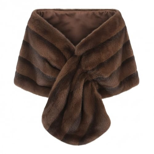 MAPIMANIA - Piel Sintética de Mujer de altísima calidad, Estola Elegante de Faux Fur, Abrigo corto Invernal cálido y suave para ceremonia