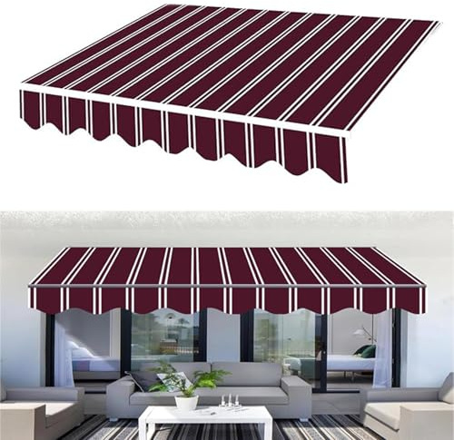 Toldo impermeable retráctil de repuesto para patio, tela de protección UV, cubierta de parasol para puerta, mercado, cubierta, diseño a rayas, 5 x 1,5 m