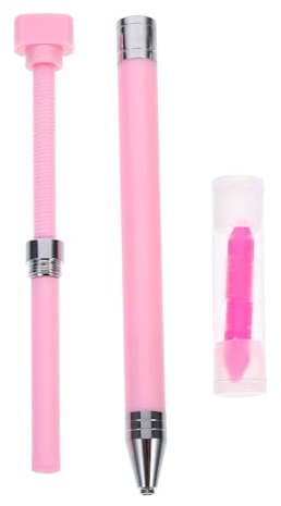 VALICLUD Stylo Rotatif Rechargeable pour Nail Art et Peinture Diamant Stylo à Manucure Léger en Plastique Rose Cire Douce Rose Outil Précis pour Décoration D’Ongles et Bricolage Créatif