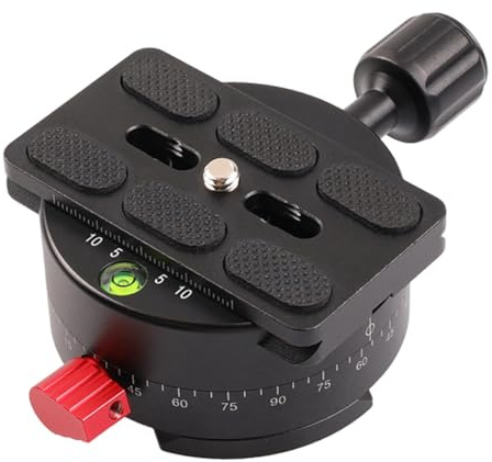 MotiveTech 360° Rotating Panoramic Quick Release Plate Clamp Camera Attachments Compact Aluminum Alloy Camera Mount Adapter Attach Plate