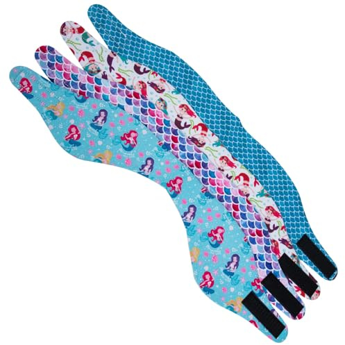 NAMOARLY Fascia da Nuoto Regolabile in Neoprene 4 Unitá Copri Orecchie Elasticizzati per Bagno e Doccia, Design Stampato Confortevole per Uomo e Donna Stili multipli