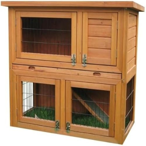 2 TIER Double Decker Rabbit/Guinea Pig Hutch With Sliding Tray BB-36-DDD-TR