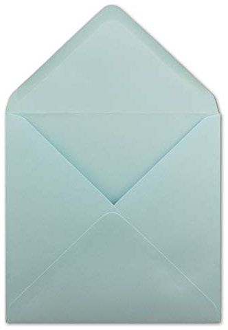 50 Quadratische Briefumschläge Hellblau - 15,5 x 15,5 cm - 100 g/m² Nassklebung spitze Klappe - aus der Serie Colours-4-you - Glüxx-Agent