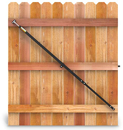 True Latch 8' Telescopic Gate Brace - Wood Privacy Fence Anti Sag Gate Kit - Gate Hardware Kit for Outdoor Wooden Fence Gates, 1 Patented USA Made Brace (8' Telescopic (52 - 96), Black)