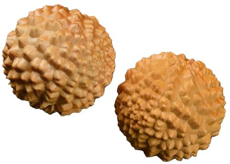 2pcs Wooden Hand Massage Ball Improve Flexibility with Spiky Textured, Suitable for Palm Exercise, Made from Cypress Wood, Portable Size for Elderly