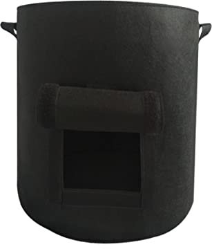 ORFOFE 1pc Nonwoven Plant Growing Bag Thickened Sweet Potato Planting Pouch Durable Breathable Portable Bag for Use for Healthy Plant Growth Black