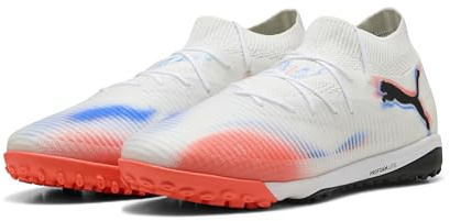 Puma Future 8 Pro Cage - Tenis de fútbol Unisex, Puma Blanco Puma Negro Rojo Brillante, 46.5 EU