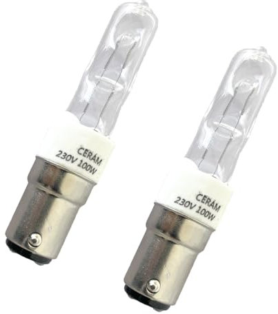 ShuoHui Halogen Bulb B15d 100W Dimmable, AC230V, 1100LM Warm White 2700K, Clear Halogen Lamp B15 for Ceiling Light, Cabinet Light, Wall Lamp (1)