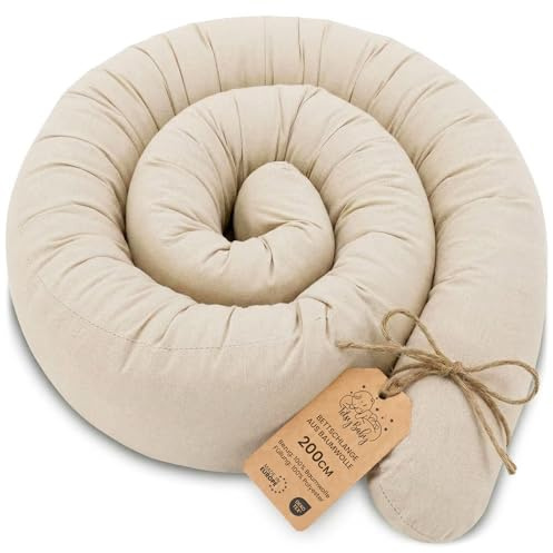 Kroppskudde Side Sleeper säng orm 200 cm Långkudde Rullkudde Sovkudde Nackrulle Sängkudde Mjuk Ergonomisk Tvättbart Överdrag Andningsbar Oeko-Tex Ljusbeige