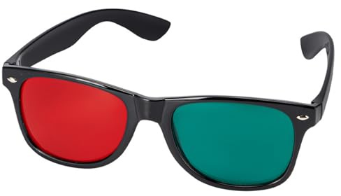 Joygoodta 3D-Brille, 3D-Brille mit schwarzem Rahmen, rot-grüner Betrachtung für dimensionale Anaglyphen-TV-Film-DVD-Spiele und Amblyopie-Trainingsbrillen