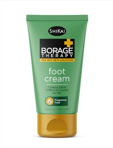 ShiKai Borage Therapy Foot Cream (4.2 oz) | Fragrance-Free Moisturizer Lotion | Healing Care for Dry, Cracked Heels | With Borage Seed Oil