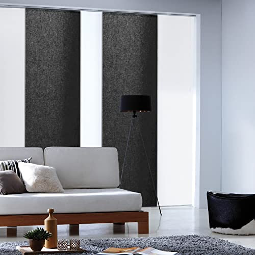 MADECOSTORE Flächenvorhang, lichtdurchlässig, einfarbig, Anthrazitgrau, L 45 x H 260 cm