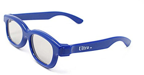 Ultra 1 Paar Dunkelblau Kinder Passiv-3D-Brillen zur Verwendung mit Allen Passiv-TVs Kinoprojektoren und RealD-Filme Zirkuläre Filme Polarisiert