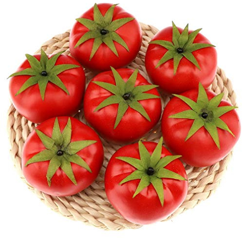 Gresorth 6 Stück Künstliche Lebensechte Tomate Deko Gefälschte Früchte Obst Party Festival Dekoration