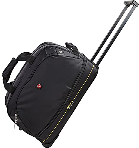 OIWAS Rolling Duffle Bag with Wheels, 22 inch Duffel Bag with Wheels Weekend Overnight Travel Small Carry On Luggage Expandable 50L to 60L Women Men Black