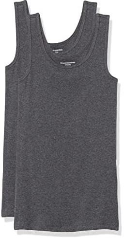 Amazon Essentials Women's Slim-Fit Vest, Pack of 2, Charcoal Heather, XL