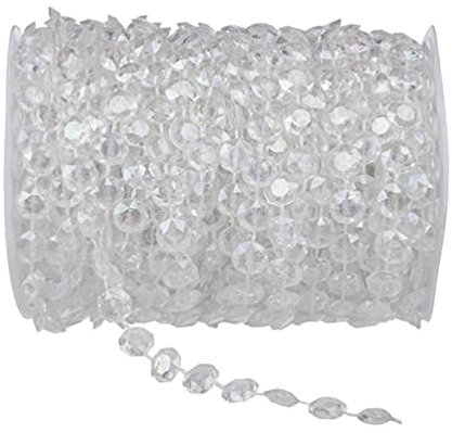 BESPORTBLE 10m Acrylperlen Transparent Strang Kristallgirlande Für Diy Hochzeitsdekor Perlen Diamant Hängevorhang Party-dekoration