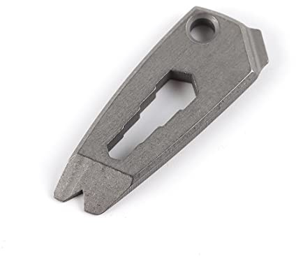 Hamans Llavero multiherramienta EDC de titanio con llave y destornillador, función de barra de palanca (gris)