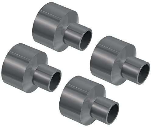 PATIKIL PVC Réducteur Tuyau Raccord 40x20mm, 4 Paquet Droit Couplage Adaptateur Connecteur, Gris