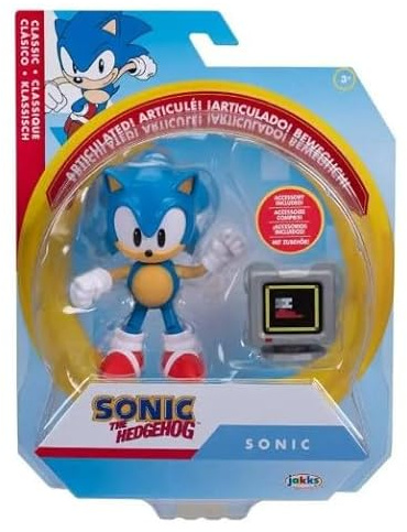 Sonic The Hedgehog Figura da 4 pollici - Sonic classico con scatola articolo Speed