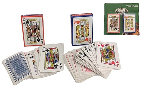 Generico Carte da Gioco Set 2 Mazzi carta Poker Black Jack Ramino Scala 40 Playing Cards Plastificate Burraco 2 Mazzi da 54