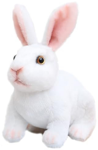 Wishstar Peluche Lapin de Pâques, Peluche Lapin pour Enfants, Peluche pour câliner et Jouer, Peluche Lapin pour Filles et garçons, Jolis Cadeaux de Pâques pour Enfants (Lapin Blanc 20 cm)