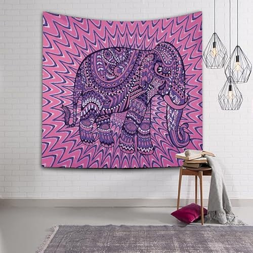 Zweig Mandala Tuch Lila Elefant Tapestry Dekoration Wohnung,Wandtuch Wandbehänge,Accessoires Für Schlafzimmer Wohnzimmer,Wandbehang Tapisserie150X130Cm