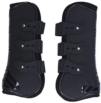 JOROBURO 2 Stück Pferdebeingamaschen, PU-Neopren-schützende, Verstellbare, Sichere Pferdegamaschen, Fesselgamaschen, Leichte, Atmungsaktive, Verschleißfeste Pferdevorderbeingamaschen für Sehnen(XL)