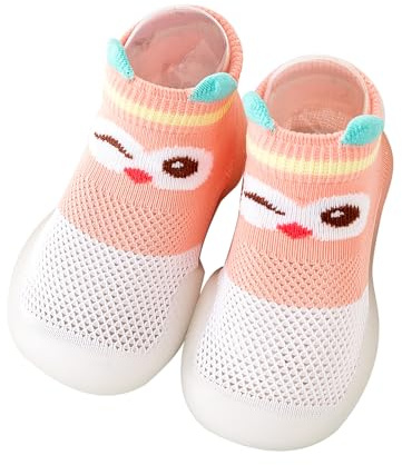 Baby Girls Boys First Walking Shoes Anti Slip Slippers Socks Barefoot Shoes Toddler Infant Non Slip Sole Shoes Breathable(Pink Blue, 18-24Month)