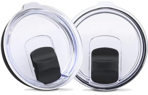 Ktxaby 2 Stück 30oz Magnetischer Becherdeckel mit 2 magnetischen Schieberschaltern Auslaufsichere Ersatzabdeckung Kompatibel mit Yeti 850ml Becher,992ml Strohhalm,400ml Tasse,Rambler,Ozark Trail