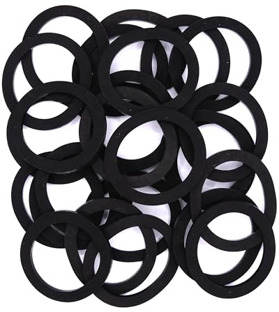 KINETICS LINE Platta Gummipackningar 1 1/4 Tum (39 x 30 x 2 mm) Platta Tätningsringar 25-Pack för VVS, Ventilation, Klimat och Trädgård (från -20°C till +70°C)
