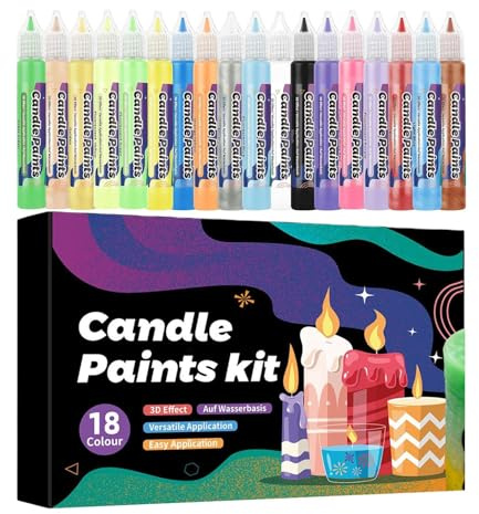 Generico Candle Wax Paint Pens - Set 18 Pennarelli Decorativi Per | Penne Per Decorazioni Candela Feste Compleanni Matrimonio Natale | Strumenti Creativi Per Scrittura Benedizioni Arte Fai Da Te
