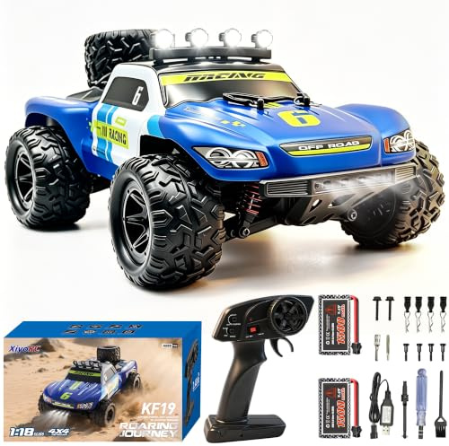 XiyoRC KF19 RC auto, camion radiocomandato 1:18, ad alta velocità, 40 km/h, 4 ruote motrici, fuoristrada, 2 batterie, adatto per adolescenti dai 14 anni in su