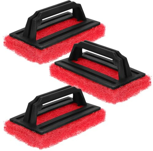 Toyvian Juego de 3 Cepillos Removedores de Tinta para Serigrafía Estropajo Resistente de PP y Esponja Color Rojo Diseño Compacto Mango Ergonómico para Limpieza Impresión Textil y
