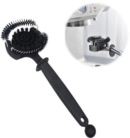 LUMOOM Cepillo de limpieza de 58 mm, cepillo para grupos de preparación, cepillo de café, cerdas de nailon, portafiltros, cepillo contra restos de café, cepillo de limpieza