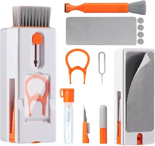 Vinabo 11 en 1 Kit de Nettoyage Clavier, Kit Nettoyage pour AirPods, Keyboard Cleaner avec Brosse, Kit Nettoyage Multifonctionnelle pour Tablette, Téléphones, Laptop, Écouteur Bluetooth, Caméra