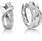 MIORE Schmuck, Ohrringe Silber 925, Creolen Silber mit Zirkonia, gekreuzte Kreolen, Ohrringe vergoldet, runde Hoops Ohrringe Damen, Ohrschmuck