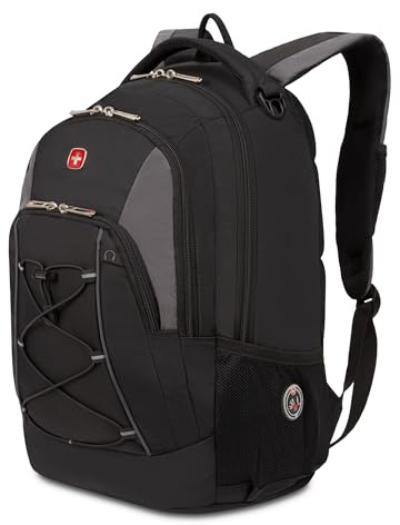 SwissGear 1186 Bungee Backpack, Black/Grey, 17-Inch