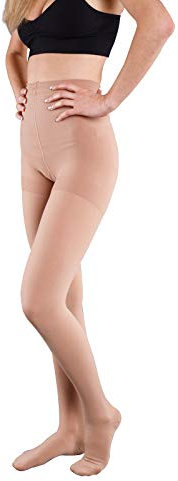 Kurze Kompressionsstrumpfhose AT, Stützstrumpfhose, IG kurz, Kl. 2, Geschlossene Spitze (2, Schwarz)