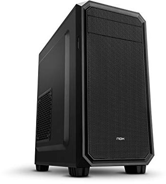 NOX COOLBAY MX2 Microtower -NXCBAYMX2- Micro ATX Mini Tower, integrierter Kartenleser, 120-mm-Lüfter im Lieferumfang enthalten, USB 3.0, bis zu 4 Festplatten, Schwarz