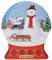 POWERHAUS24 Weihnachtliche Keksdose Motiv Schneekugel mit Schneemann, Geschenk-/ Aufbewahrungsdose, Blechdose