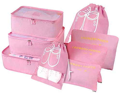 Vicloon Multifunction Packing Cubes - 8 PCS Organizer Packing Bags for Suitcase, Travel Essentials with Shoe Bag