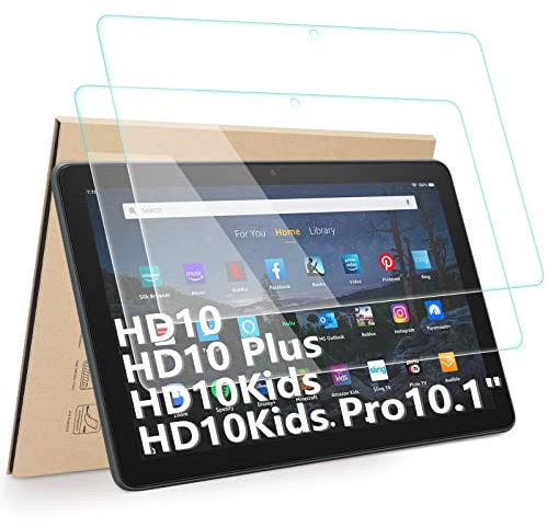 Hianjoo 2-Stück Schutzfolie Kompatibel für Fire HD 10/10 Plus/10 Kids/10 Kids Pro 10.1'' 2021, Displayschutz Kompatibel für Fire HD 10/10 Plus/10 Kids/10 Kids Pro, Anti-Kratzer, Bläschenfrei