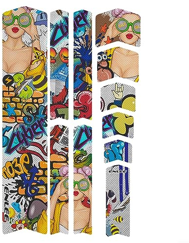DAZZLEEX Film de protection pour cadre de vélo de montagne, bande de protection réfléchissante anti-rayures (A)